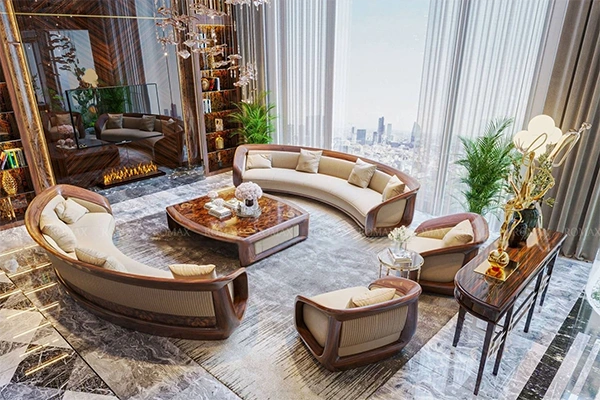 Hướng Dẫn Chọn Kích Thước Bàn Trà Gỗ Óc Chó Chuẩn Theo Sofa & Phòng Khách