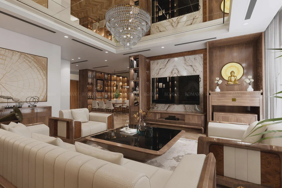 Thiết Kế Nội thất gỗ óc chó tại Imperia Sky Garden