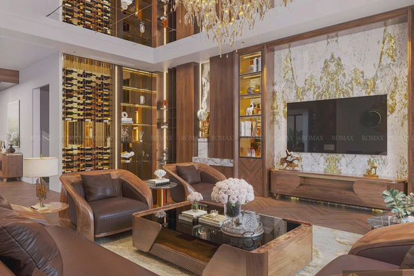 Thiết Kế Nội Thất Gỗ Óc Chó Tại Penthouse Keangnam