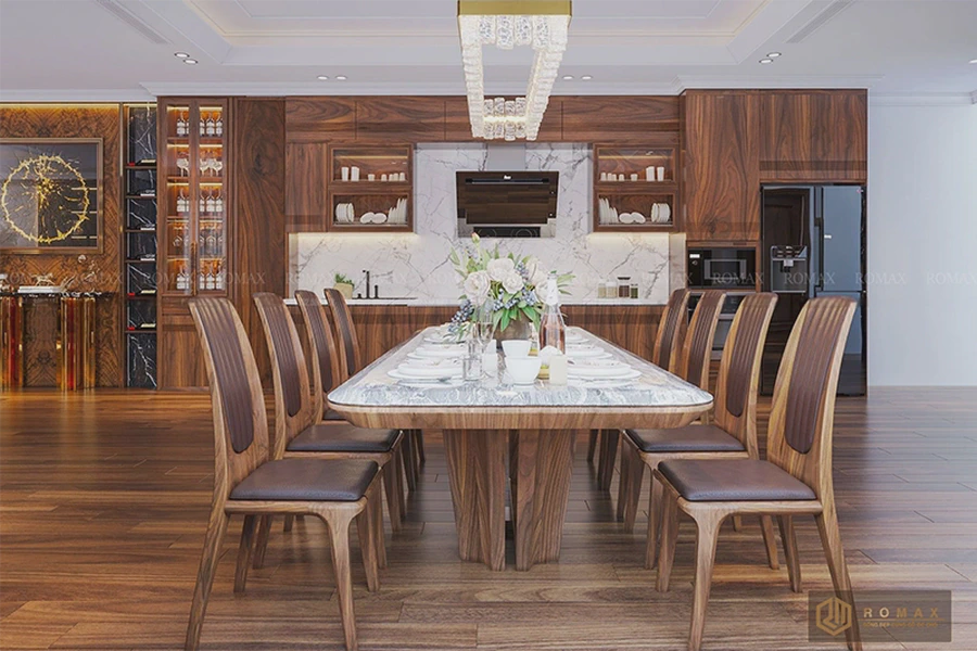 Bàn ăn gỗ óc chó BA30