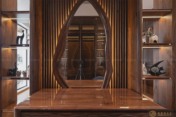 Bàn trang điểm gỗ óc chó BTD12