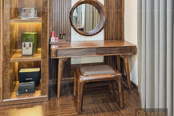 Bàn trang điểm gỗ óc chó BTD15