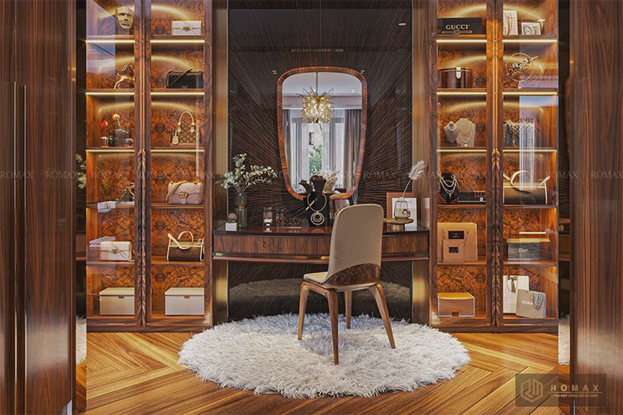 Bàn trang điểm gỗ óc chó BTD29