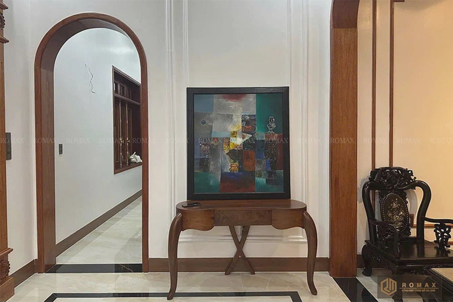 Bàn trang điểm gỗ óc chó BTD8