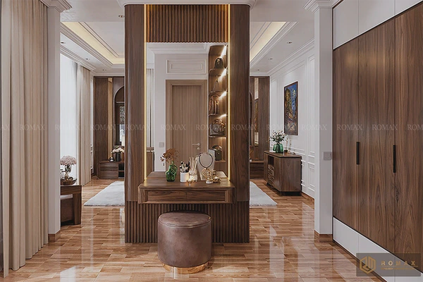 Bàn trang điểm gỗ óc chó BTD40