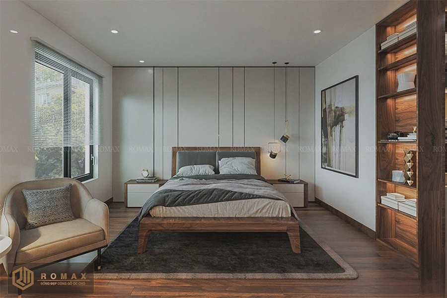 Giường ngủ gỗ óc chó gng1