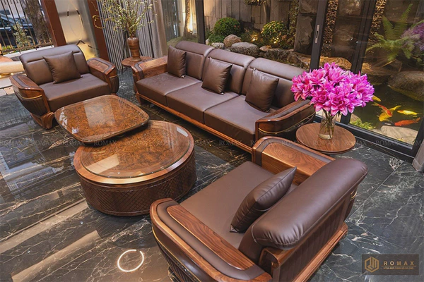 Sofa gỗ óc chó sp11