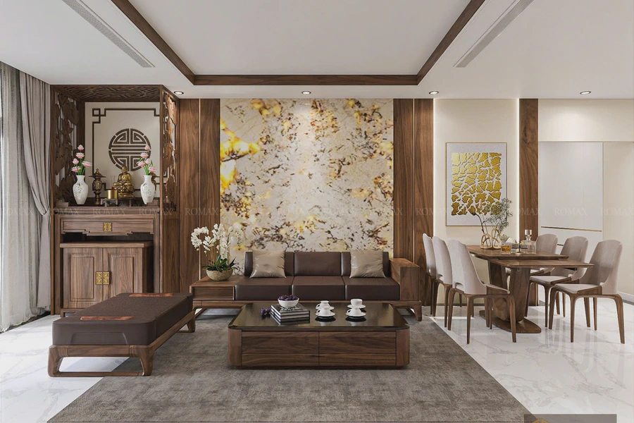 Sofa gỗ óc chó sp14