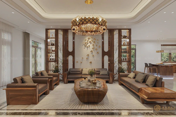 Sofa gỗ óc chó SF19