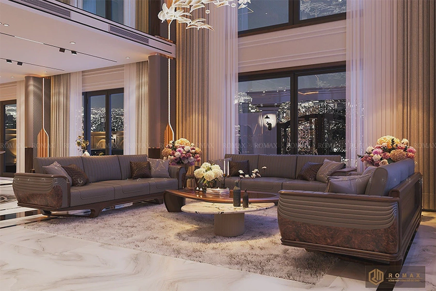 Sofa gỗ óc chó SF22