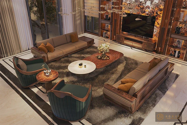 Sofa gỗ óc chó SF24