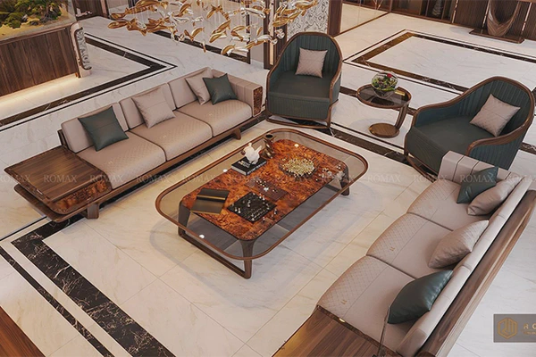 Sofa gỗ óc chó SF25