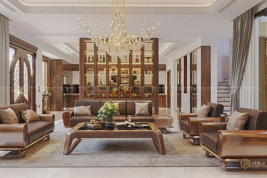 Sofa gỗ óc chó SF26