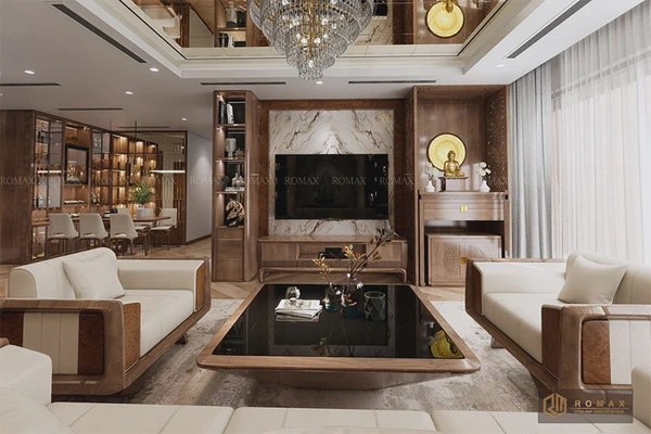 Sofa gỗ óc chó SF27