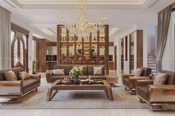 Sofa gỗ óc chó SF28