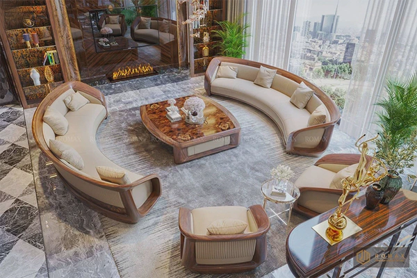 Sofa gỗ óc chó SF31