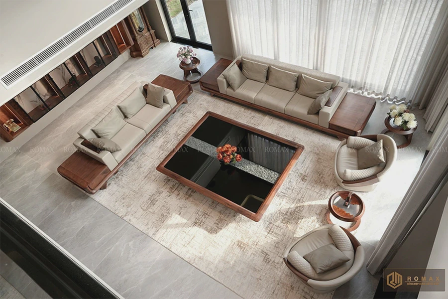 Sofa gỗ óc chó SF34