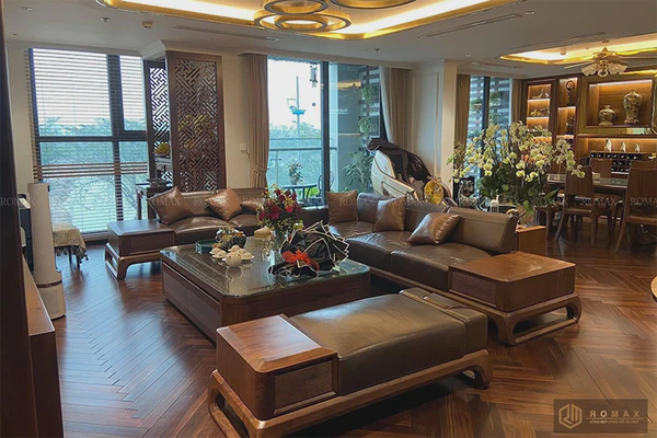 Sofa gỗ óc chó SF35