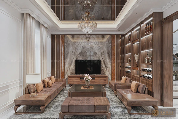 Sofa gỗ óc chó SF40