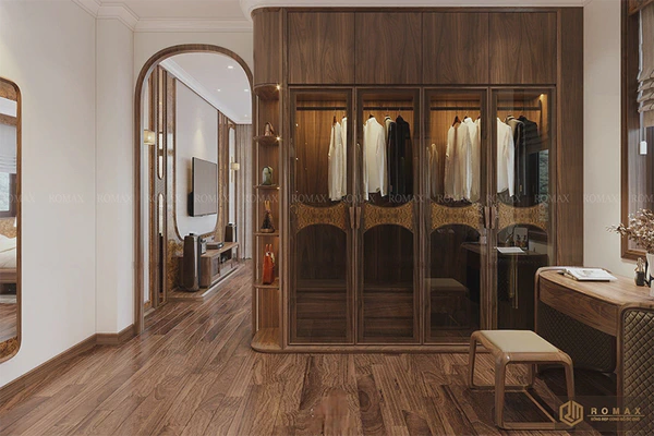 Tủ quần áo gỗ óc chó TQA19