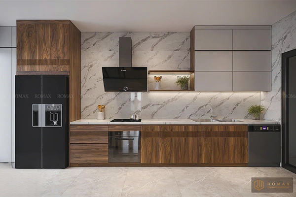 Tủ bếp gỗ óc chó TB17