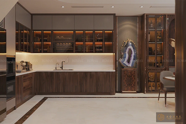 Tủ bếp gỗ óc chó TB23