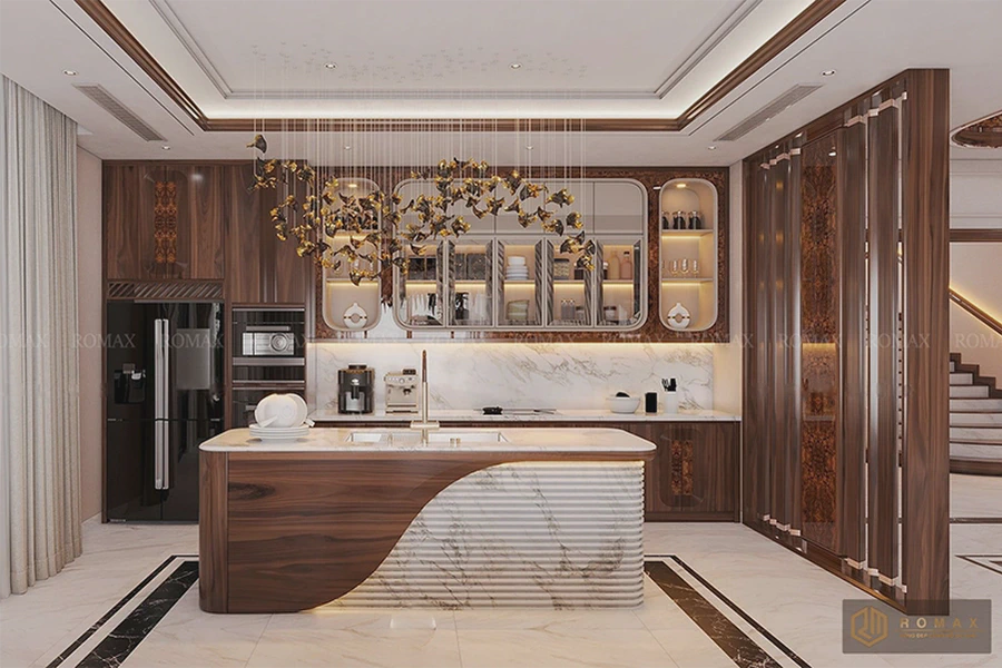 Tủ bếp gỗ óc chó TB25