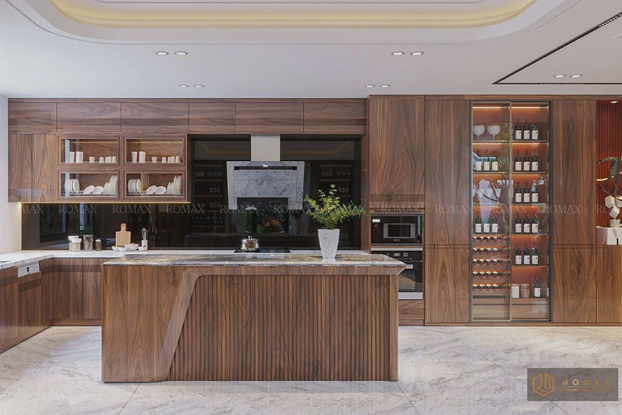 Tủ bếp gỗ óc chó TB29