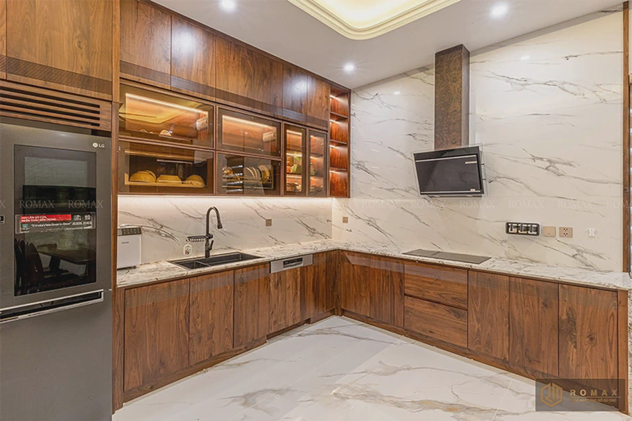 Tủ bếp gỗ óc chó TB8